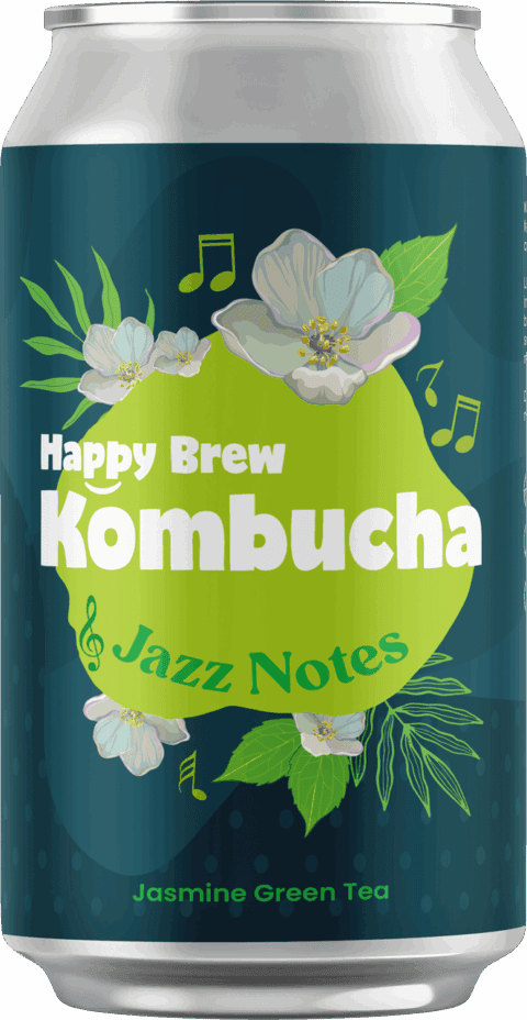 appy Brew Kombucha Jazz Notes can — probiotic kombucha brewed in Manila with jasmine green tea
