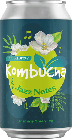 Naturally flavored jasmine green tea kombucha